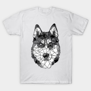 Geometric Sketchy Husky Dog T-Shirt